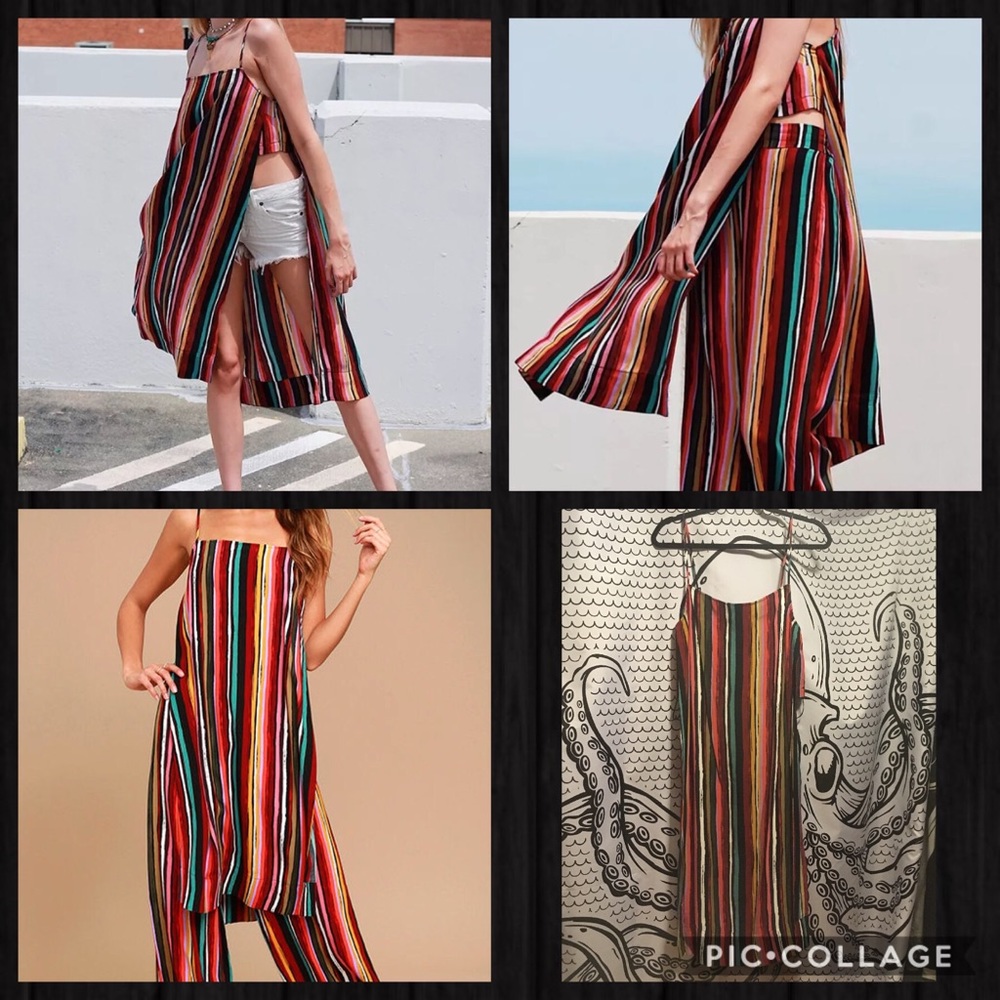 Free People Ruby Stripe Crop Top Tunic NWT M